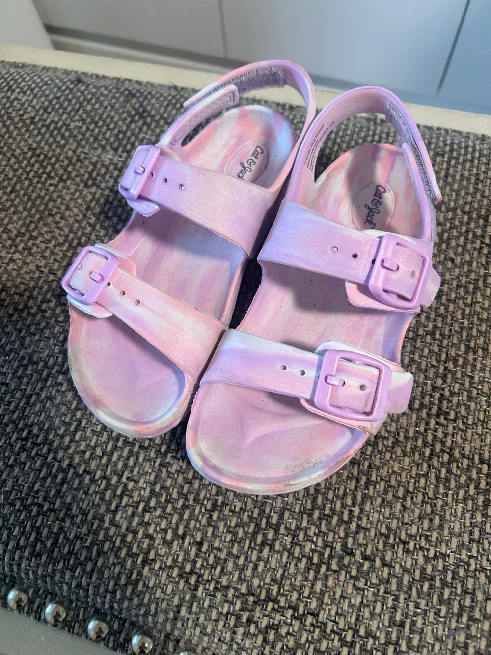 Cat & Jack Light Pink Adjustable Buckle Kids Sandals